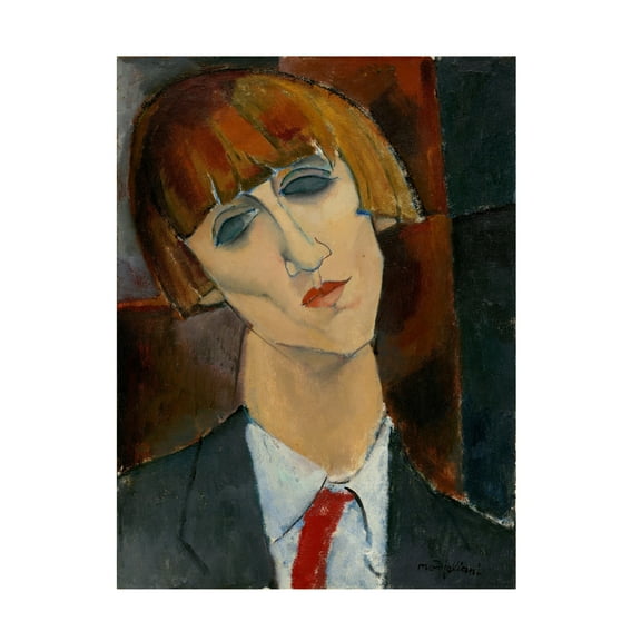 Amedeo Modigliani 'Madame Kisling, c. 1917' Canvas Art - 14 x 19 Inches