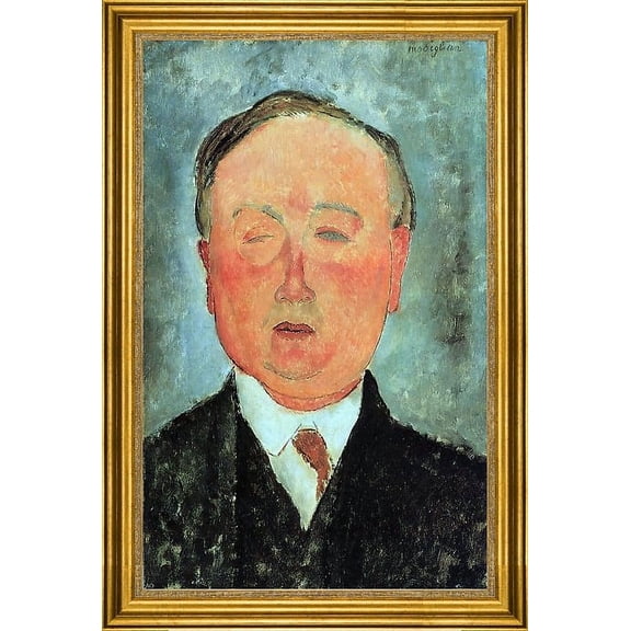 Amedeo Modigliani Man in a Monocle Named Bidou - 16" x 24" Framed Premium Canvas Print