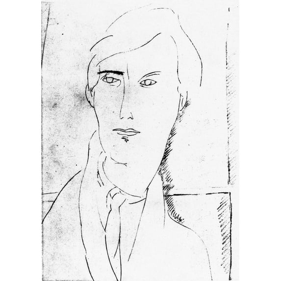 Amedeo Modigliani N(1884-1920). Italian Painter And Sculptor. Self-Portrait Drawing 191819. Poster Print by