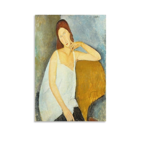 Amedeo Modigliani Painting Art Poster Jeanne Hebuterne Print Poster Wall Art Poster Scroll Canvas Painting Picture Living Room Decor Home 12x18inch(30x45cm)