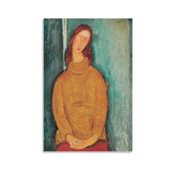 Amedeo Modigliani Painting Art Poster Portrait of Jeanne Hébuterne Poster Picture Print Canvas Poster Wall Paint Art Posters Decor Modern Home Artworks Gift 16x24inch(40x60cm)