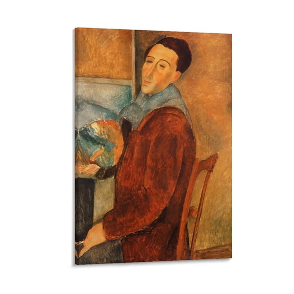 Amedeo Modigliani Painting Art Poster Self Portrait Print Poster Canvas Wall Art Prints Poster Gifts Photo Picture Painting Posters Room Decor Home Decorative 20x30inch(50x75cm)