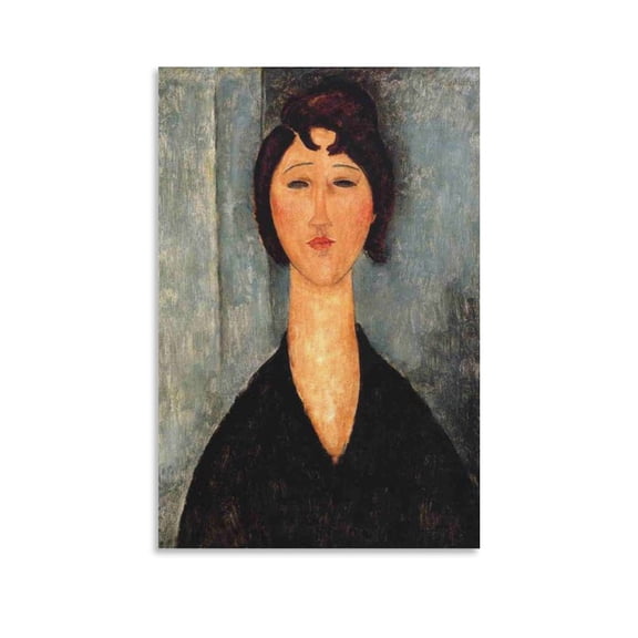Amedeo Modigliani Print Painting Portrait of A Young Woman Canvas Wall Art Poster Decorative Bedroom Modern Home Print Picture Artworks Posters 08x12inch(20x30cm)