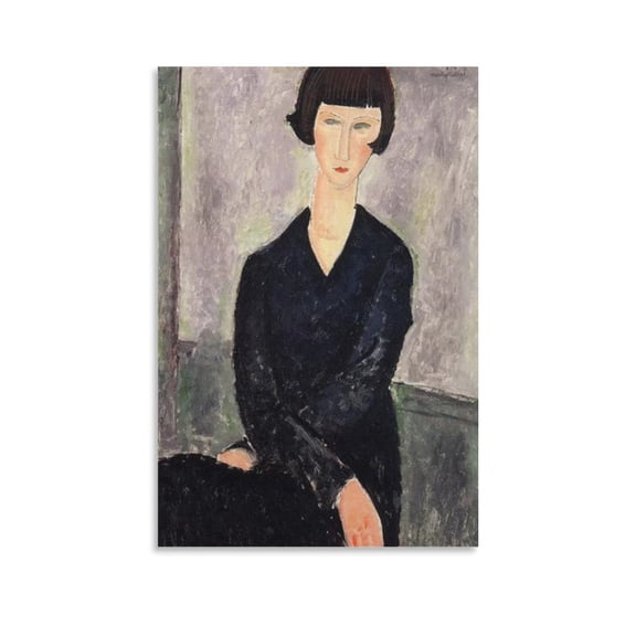 Amedeo Modigliani Print Painting The Black Dress Gifts Canvas Painting Poster Wall Art Decorative Picture Prints Modern Decor 16x24inch(40x60cm)