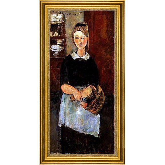 Amedeo Modigliani The Pretty Housewife - 14" x 28" Framed Premium Canvas Print