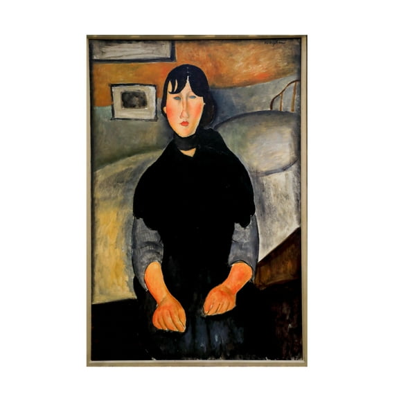 Amedeo Modigliani 'Young Woman of the People, 1918' Canvas Art - 12 x 19 Inches