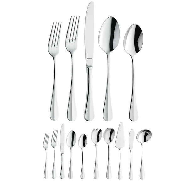 Amefa Baguette 45-Piece Flatware Set, Service for 8, Silver