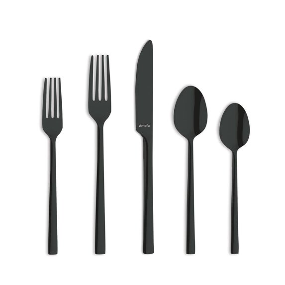 Amefa Dallas Black Stainless Steel Flatware Set 20 Piece Service for 4