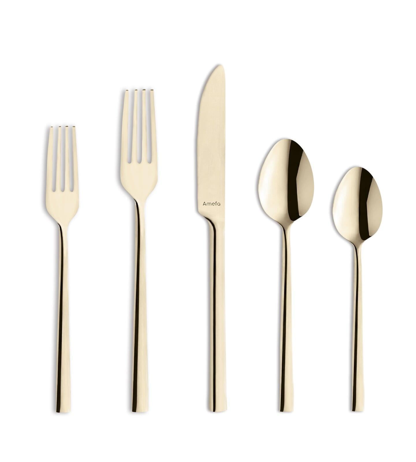 Dallas 20-Piece Stainless Steel Flatware Set in Champagne Finish