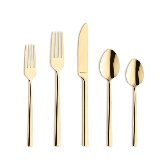 Amefa Dallas 20pc Flatware Set, 18/0 Stainless Steel, Gold