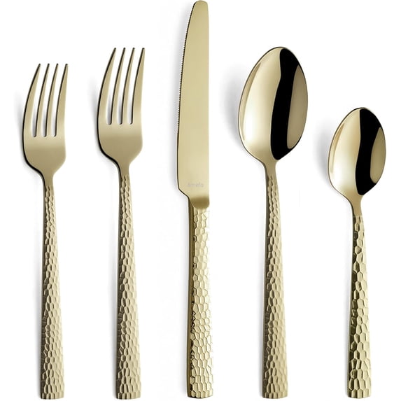 Amefa Felicity Flatware Set 18/0 Stainless Steel Matte Champagne 20 Piece Service for 4