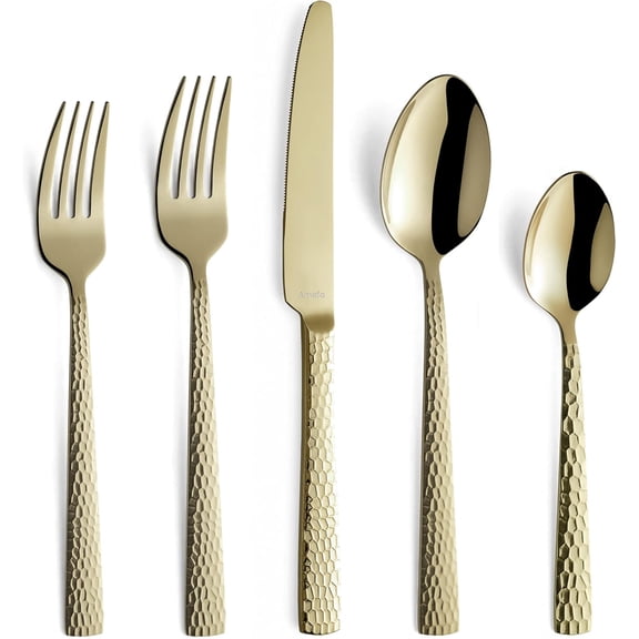 Amefa Felicity Flatware Set 18/0 Stainless Steel Matte Champagne 20 Piece Service for 4