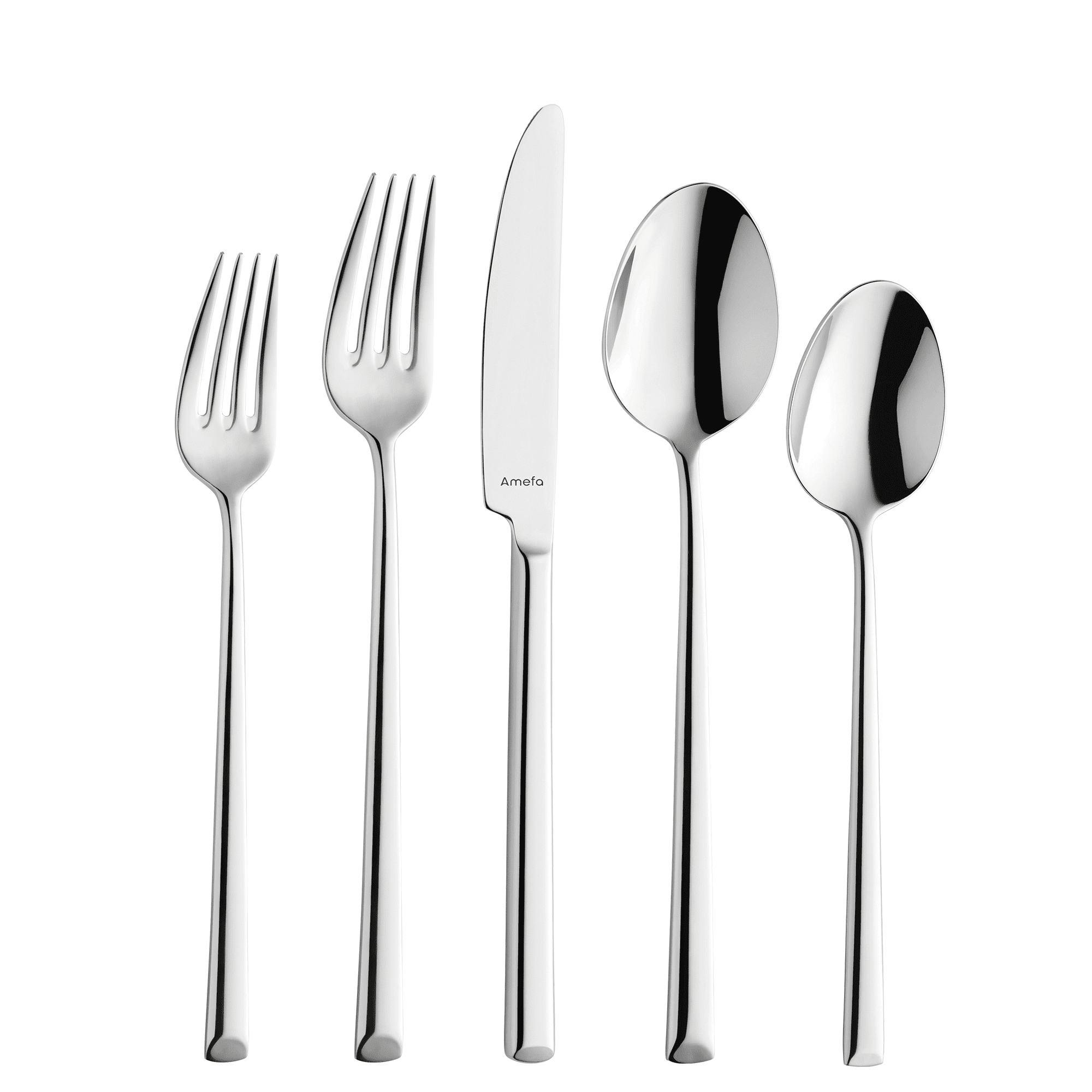 Amefa Metropole 20-piece Premium 18/10 Stainless Steel Flatware Set, High Gloss Mirror Finish, Silverware Set Service for 4, Dishwasher Safe, Rust resistant Cutlery