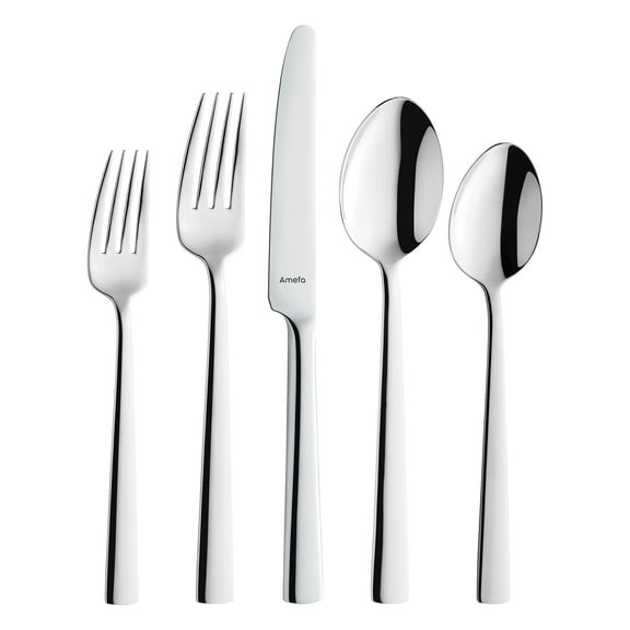 Amefa Moderno 20-Piece 18/10 Stainless Steel Flatware Set, Silver