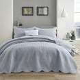 thumbnail image 1 of Ameha 3 Piece Quilt Set Chevron Bedspread Reversible Ultrasoft Microfiber Adult Bedding Silver Color Queen, 1 of 9
