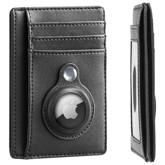 Ameha Adult Card Holder Fit AirTag Leather Men Wallet Multi Slot Slim RFID Blocking Gift for Unisex