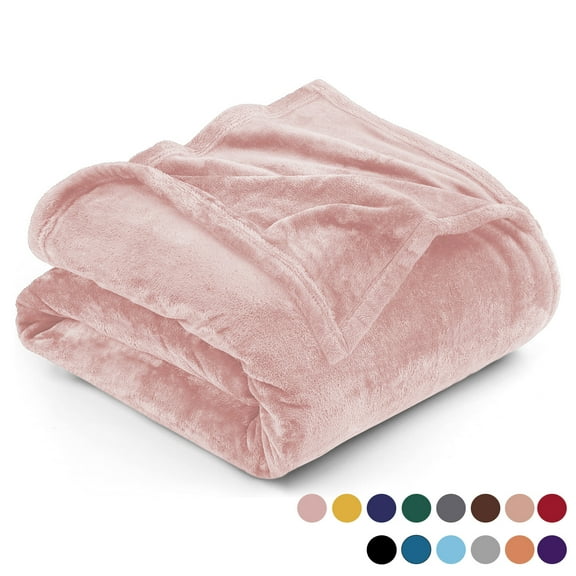 Ameha Microplush Fleece Blanket Cozy for Bed and Throw 310 GSM Soft Microfiber Lightweight Warm Fluffy & Soft Pink Twin