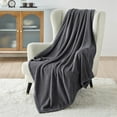 thumbnail image 1 of Ameha Microplush Fleece Blanket for Couch & Travel 310 GSM Ultra Soft Breathable Microfiber Lightweight Warm Fluffy & Soft Gray Throw, 1 of 9