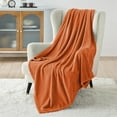 thumbnail image 1 of Ameha Microplush Fleece Blanket for Couch & Travel 310 GSM Ultra Soft Breathable Microfiber Lightweight Warm Fluffy & Soft Rust Throw, 1 of 9