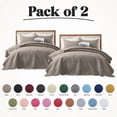 thumbnail image 1 of Ameha Pack of 2 Leaf Embossed Reversible 2 Quilt Set with 4 Pillow Shams Ultra Soft Microfiber Bedding Set California king Beige, 1 of 1
