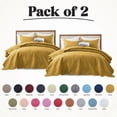 thumbnail image 1 of Ameha Pack of 2 Leaf Embossed Reversible 2 Quilt Set with 4 Pillow Shams Ultra Soft Microfiber Bedding Set California king Ochre, 1 of 8