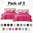 thumbnail image 1 of Ameha Pack of 2 Leaf Embossed Reversible 2 Quilt Set with 4 Pillow Shams Ultra Soft Microfiber Bedding Set California king Pink, 1 of 7