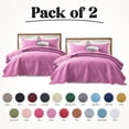 thumbnail image 1 of Ameha Pack of 2 Leaf Embossed Reversible 2 Quilt Set with 4 Pillow Shams Ultra Soft Microfiber Bedding Set king Purple, 1 of 8