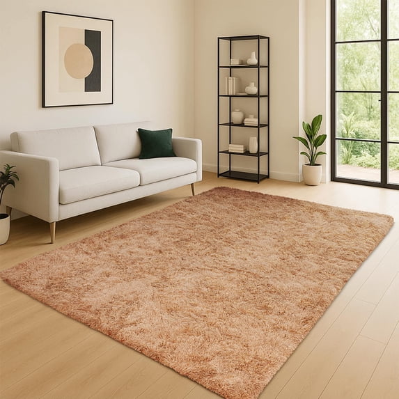 Ameha Shaggy Rug 4x6ft Ultra Soft Comfy Large Fluffy Rugs Non-Slip For Teen Adults Apartment Bedroom Home Decor Beige
