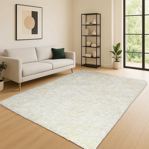 Ameha Shaggy Rug 4x6ft Ultra Soft Comfy Large Fluffy Rugs Non-Slip For Teen Adults Apartment Bedroom Home Decor White