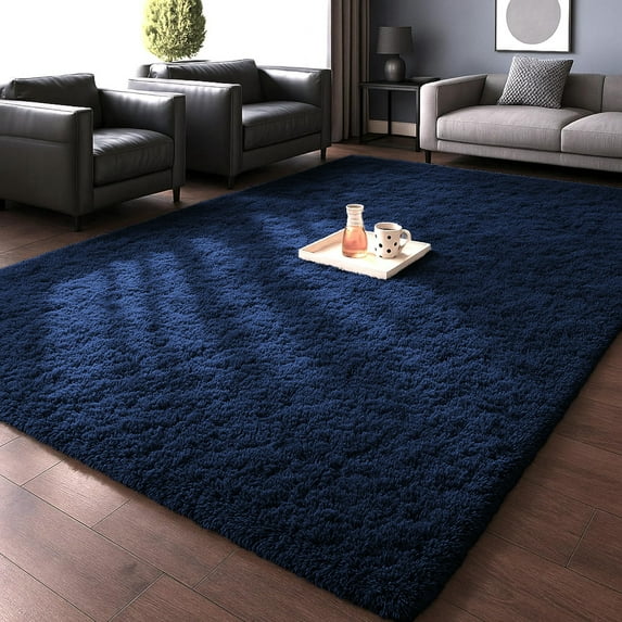 Ameha Shaggy Rug 6x9 Ultra Soft Comfy Large Fluffy Rugs Non-Slip For Teen Adults Apartment Bedroom Home Decor Navy