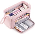 thumbnail image 1 of Ameitech Pencil Case,Large Capacity Pencil Pouch Handheld Pen Bag,School Supplies for Teen Girls，Pink, 1 of 8
