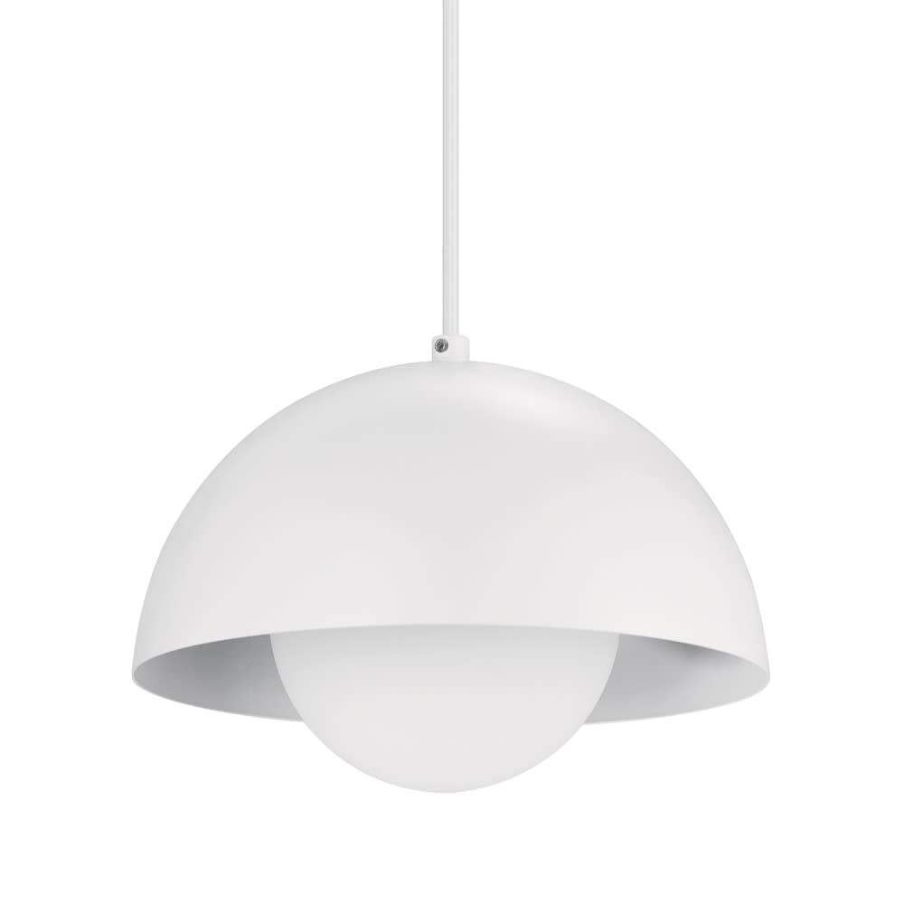 Amelia Matte White 10.8" Glass Bowl Pendant Light