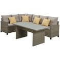 thumbnail image 1 of Amelia 3-Piece Outdoor Conversation Set with Deep Seating Sectional and Chow Table, Gray, 1 of 13