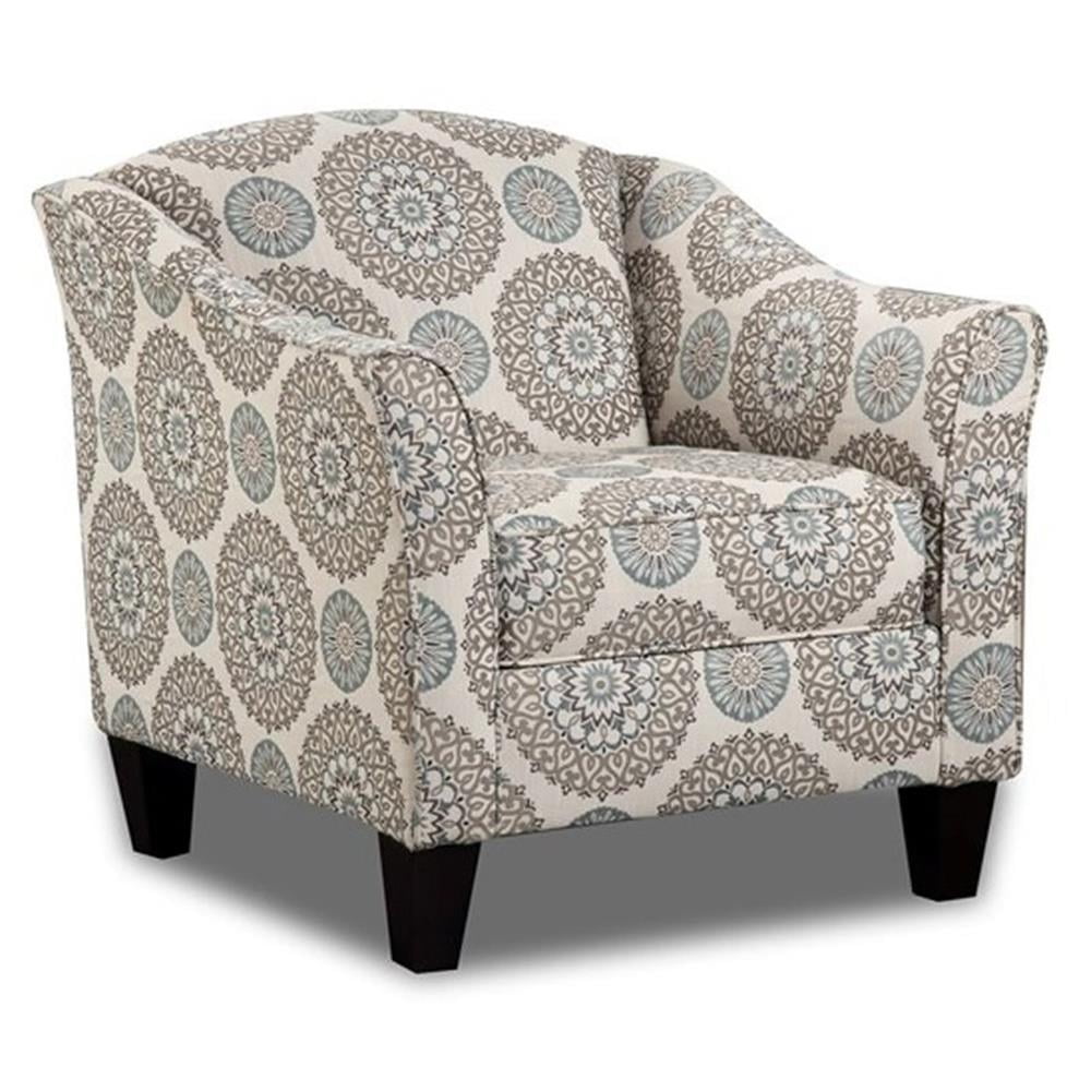 Amelia Accent Chair in Medallion Fabric Pattern