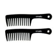 thumbnail image 1 of Amelia Beauty, 9in Black Plastic Handle Rake Comb, Professional Grade Hair Comb, Combing Out Long Thick Hair, Wet or Dry, Everyday Styling Cutting Hair Styling Tool, 9.5"x2.25", 2 Pack, 1 of 7