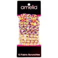 thumbnail image 1 of Amelia Beauty, Polka Dot and Stripe Mix Skinny Jersey Scrunchies, 2.125in Diameter, Gentle on Hair, Strong Hold, No Snag, No Dents or Creases. 12 Pack, 1 of 10