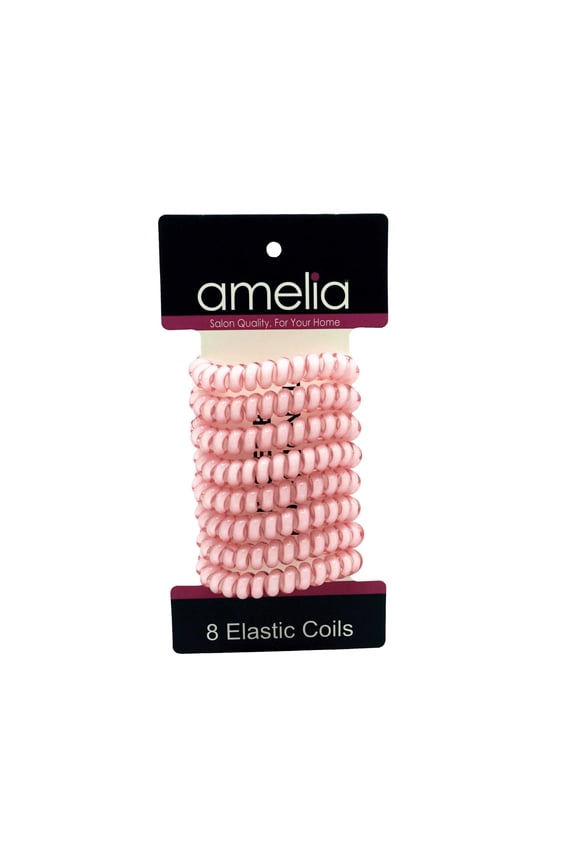 Products 8 Medium Elastic Hair Coils, 2.0in Diameter Thick Spiral Hair Ties, Gentle on Hair, Strong Hold and Minimizes Dents and Creases, Pink