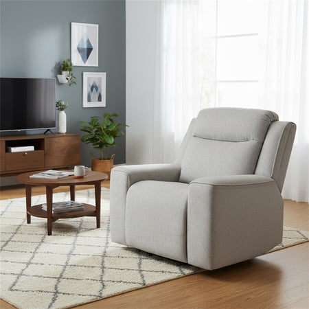 Amelia Collection Contemporary Upholstered Recliner Chair, White