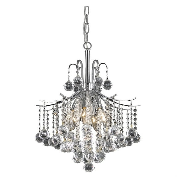 Amelia Collection Pendant D17in H20in Lt:6 Chrome Finish
