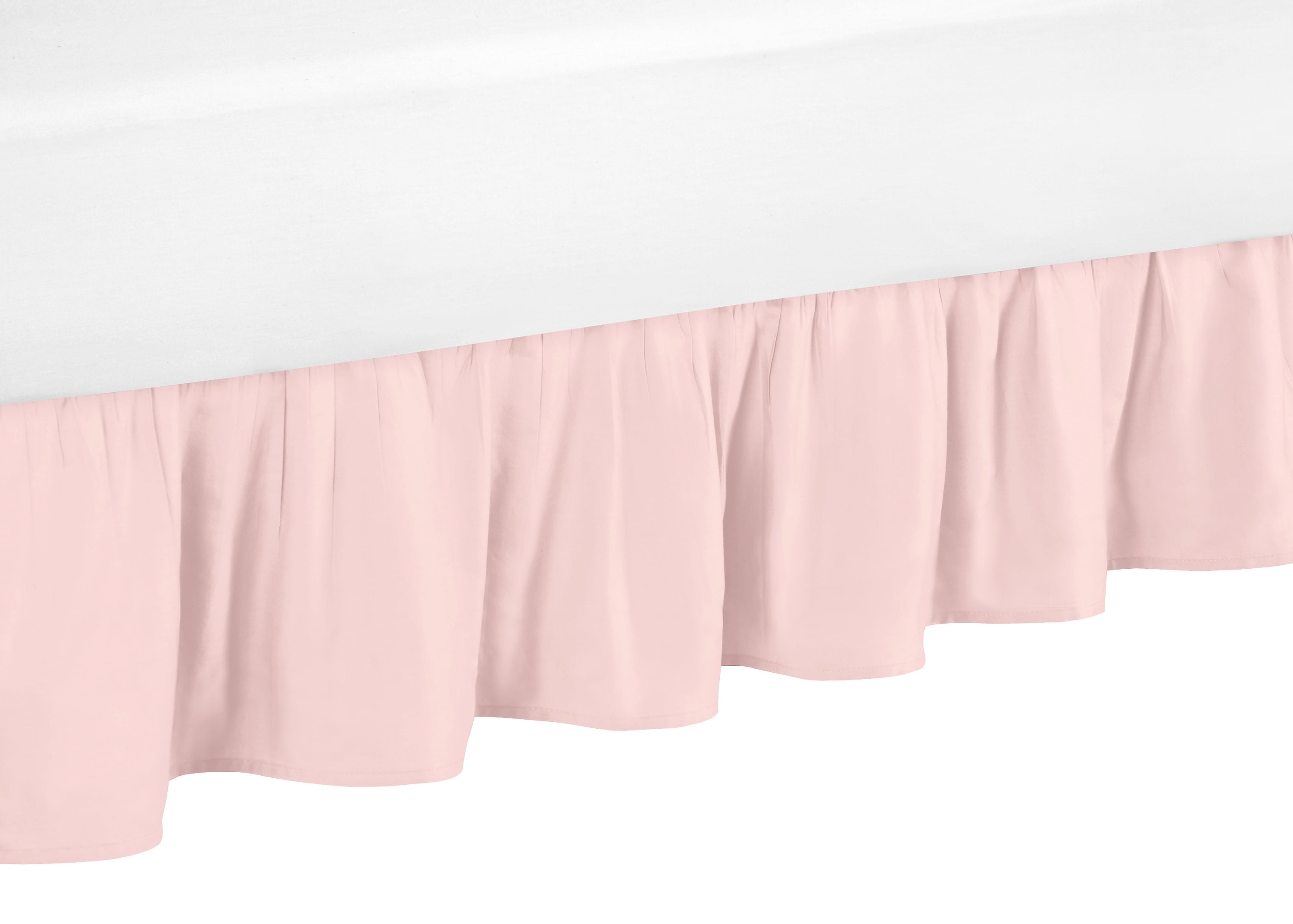 Blush Pink Cotton Queen Bed Skirt for Girls