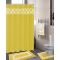 thumbnail image 1 of Amelia Embroidery Shower Curtain and Towel Set, Yellow, 18 Pieces, 1 of 1