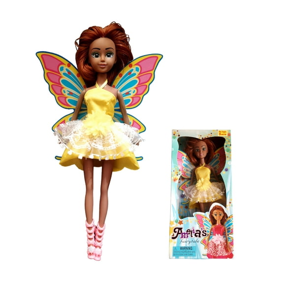Amelia Fairyland Poseable Dolls with Wings and Accessories, Outfits are Interchangeable Fairyland Dolls, Gift for 3 to 7 Years Old (Purple)