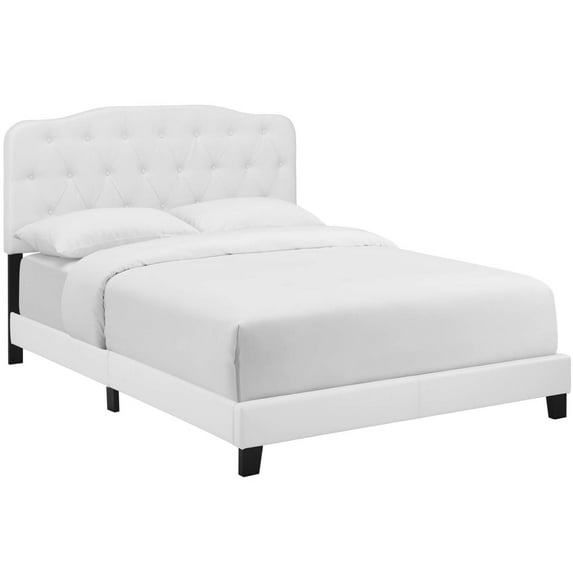 Amelia Full Faux Leather Bed (5991-WHI)