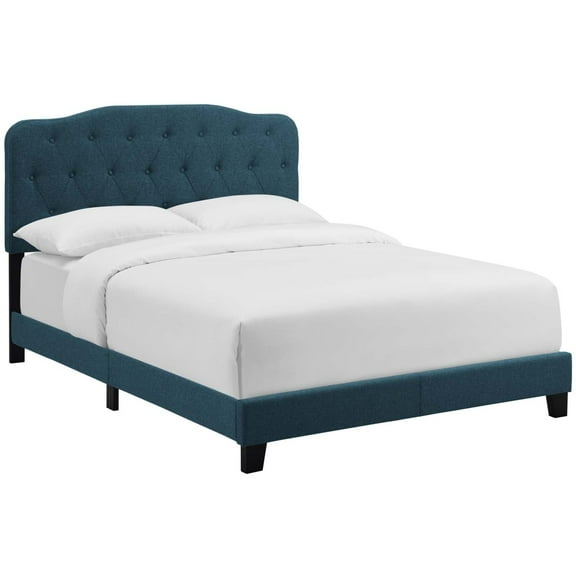 Amelia Full Upholstered Fabric Bed Azure