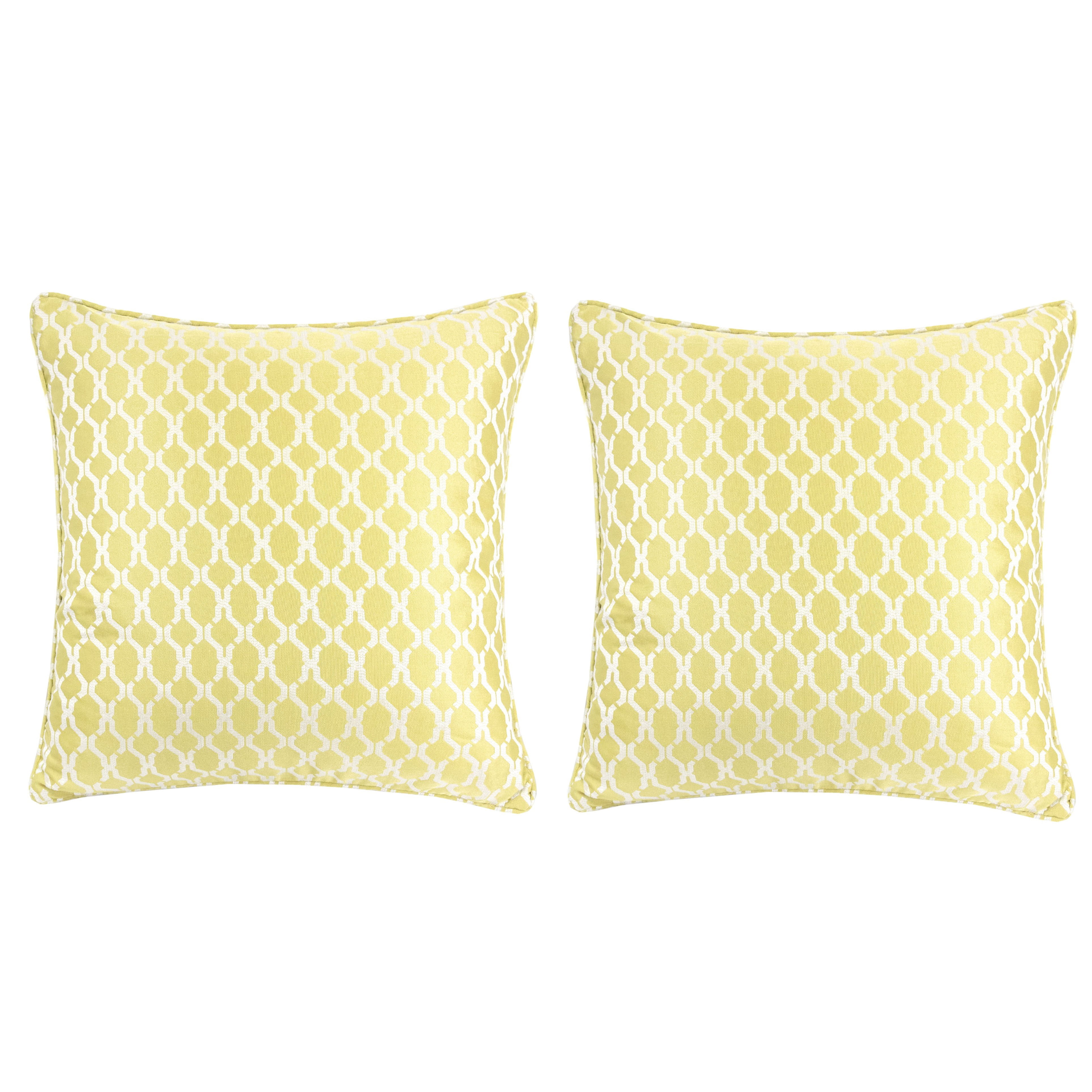 Amelia Green Geometric Polyester 20 in. x 20 in Throw Pillow (Set of 2)