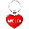 thumbnail image 1 of Amelia - I Love Name Metal Heart Keychain Key Chain Ring, Multiple Colors Available, 1 of 1