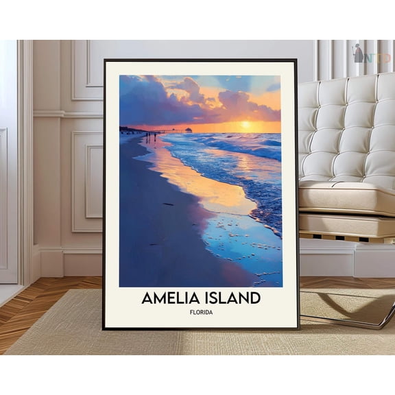 Amelia Island Atlantic Coast Poster, Unframed Paper Poster 8x10in