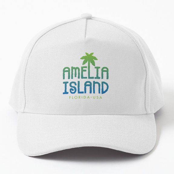 Amelia Island Florida Beach Baseball Cap, Travel Hat Style