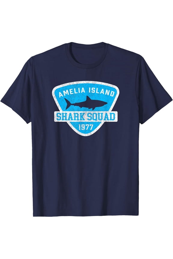 Amelia Island Florida Shark Souvenir Boys Vintage Beach T-Shirt
