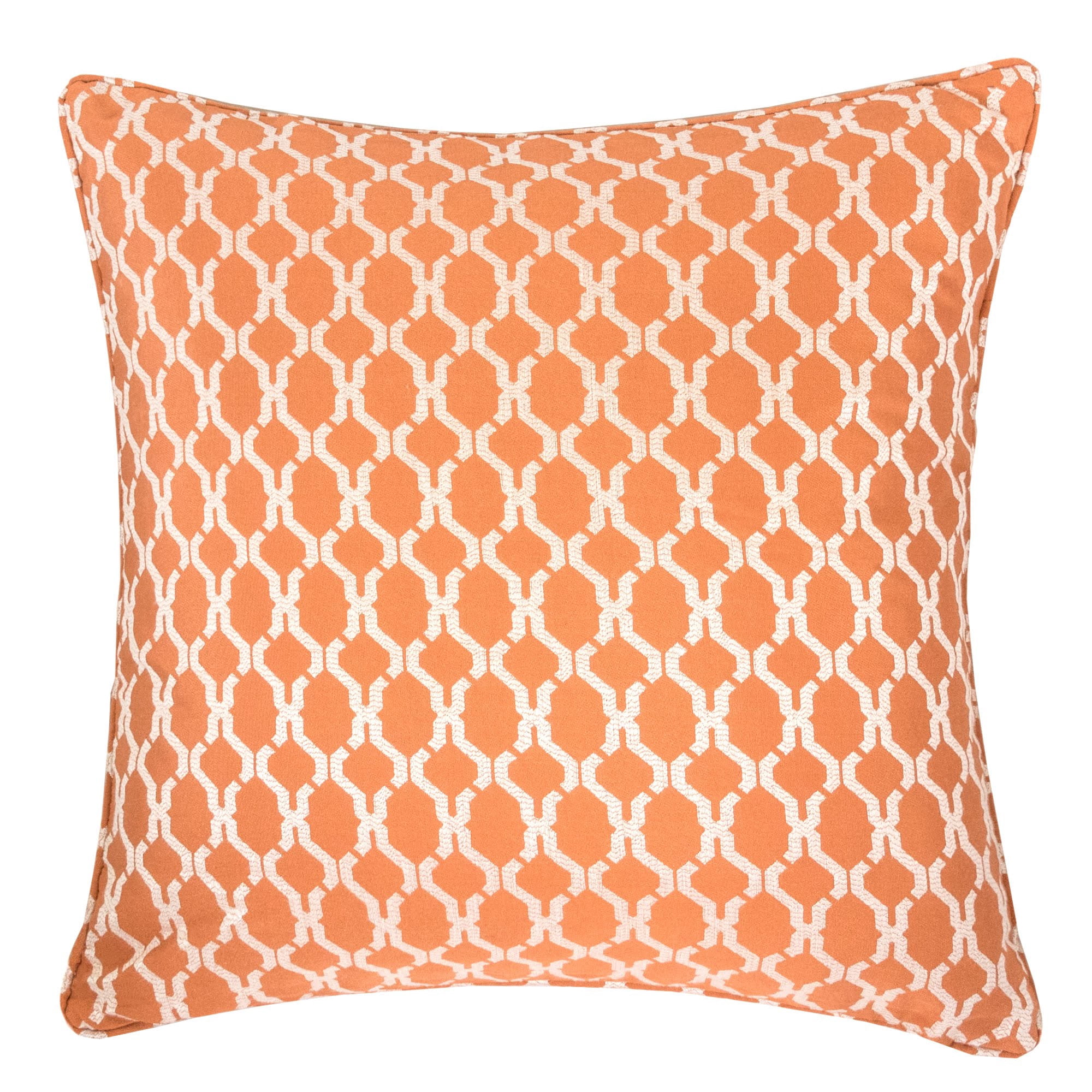 Amelia Orange Geometric Polyester 20 in. x 20 in Throw Pillow